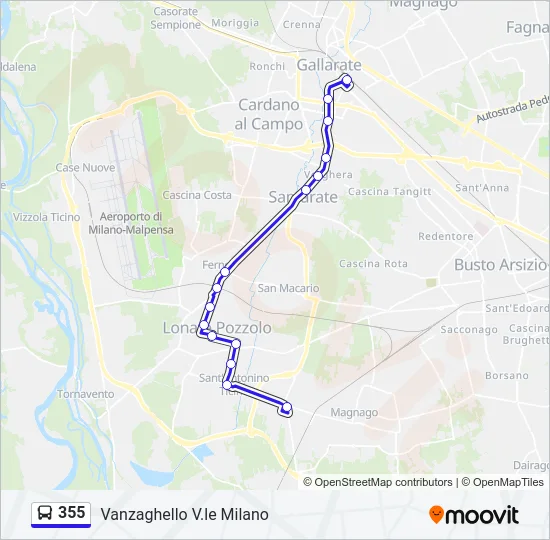355 Bus Line Map