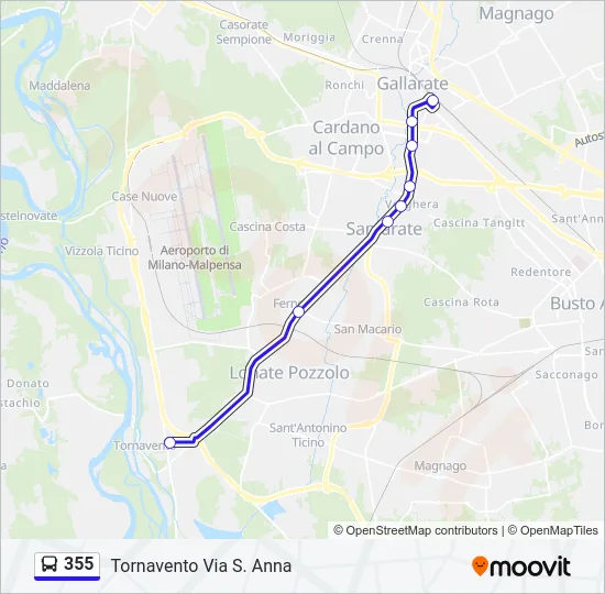 355 Bus Line Map