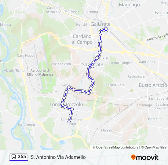 355 Bus Line Map