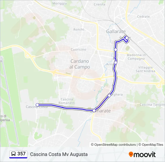 357 Bus Line Map