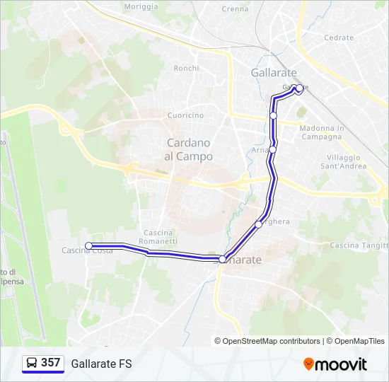 357 Bus Line Map