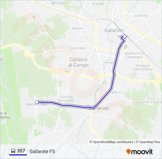 357 Bus Line Map