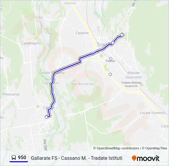 950 Bus Line Map