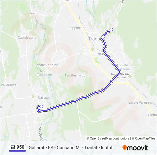 950 Bus Line Map