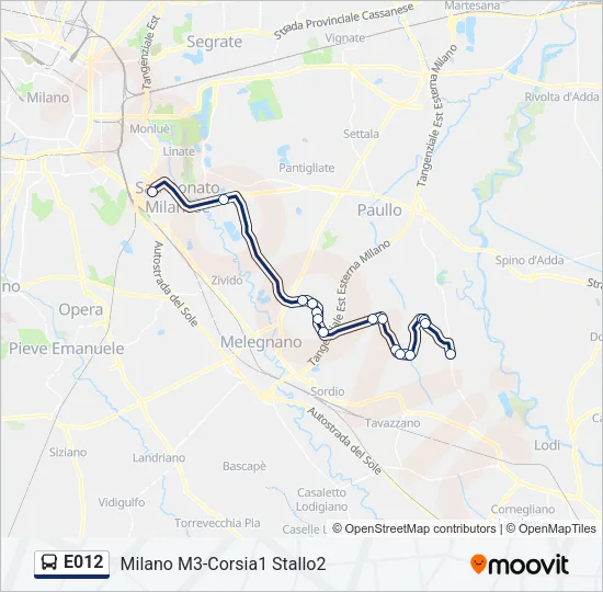 E012 Bus Line Map