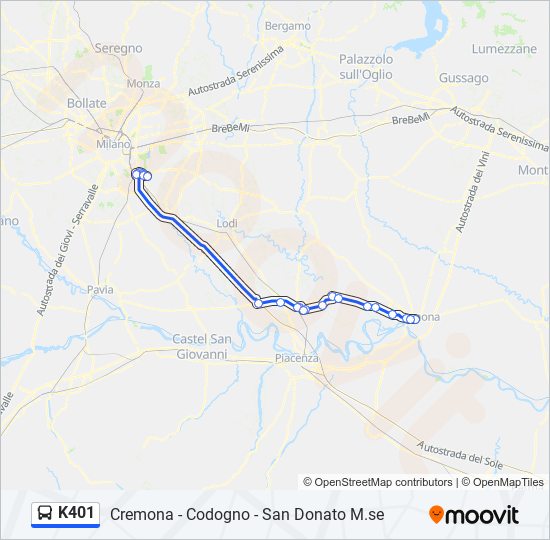Percorso linea  K401