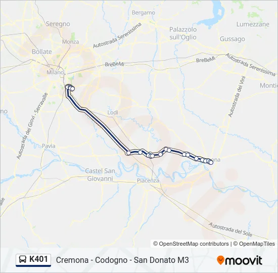 K401 Bus Line Map