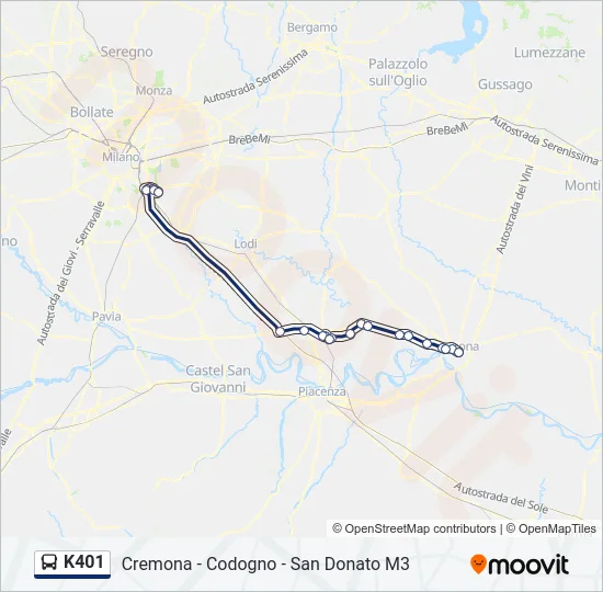 K401 Bus Line Map