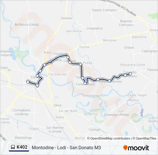 K402 Bus Line Map