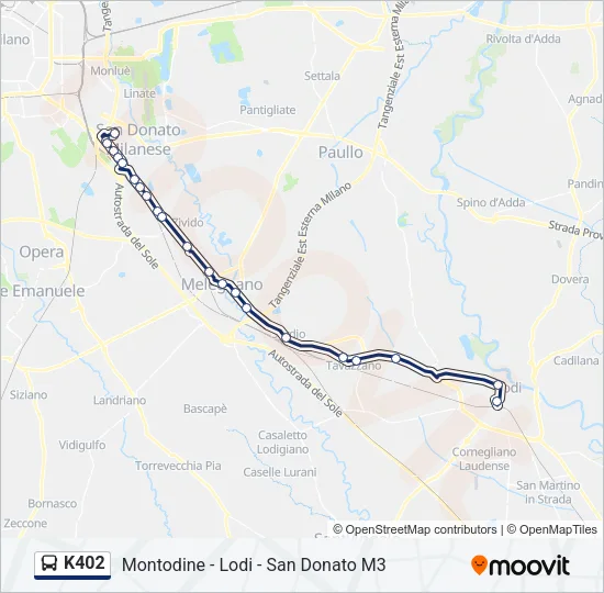K402 Bus Line Map