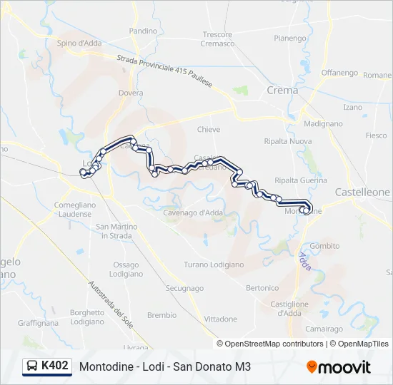 K402 Bus Line Map