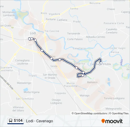 S104 Bus Line Map