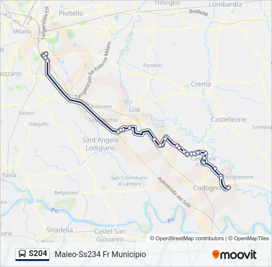 S204 Bus Line Map