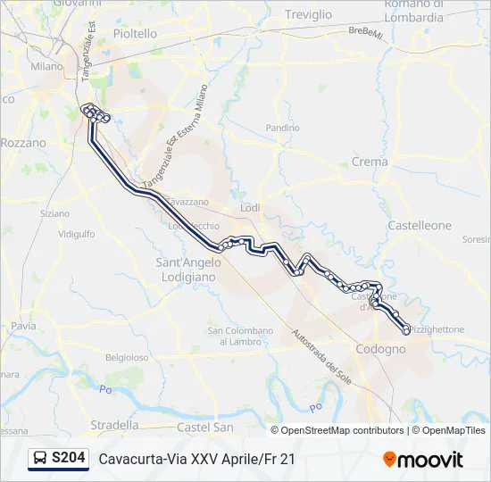 S204 Bus Line Map