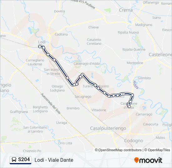 S204 Bus Line Map