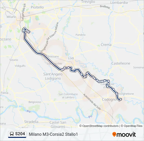 S204 Bus Line Map