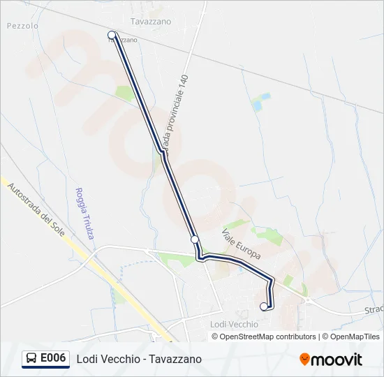E006 Bus Line Map