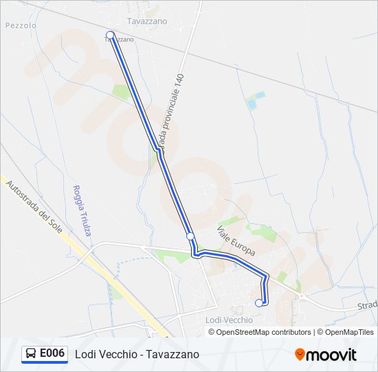 E006 bus Line Map