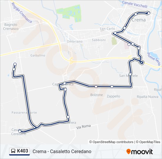 Percorso linea bus K403