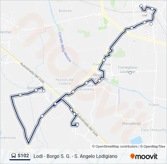 S102 Bus Line Map