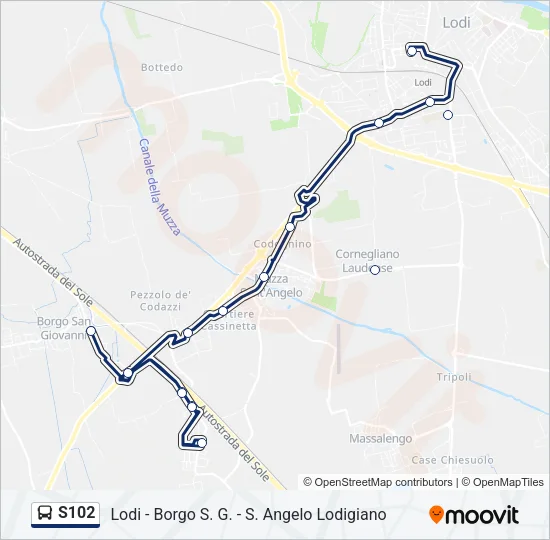 S102 Bus Line Map