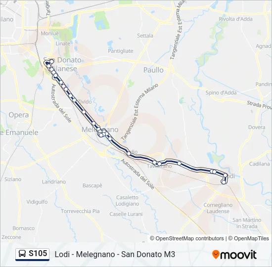 S105 Bus Line Map