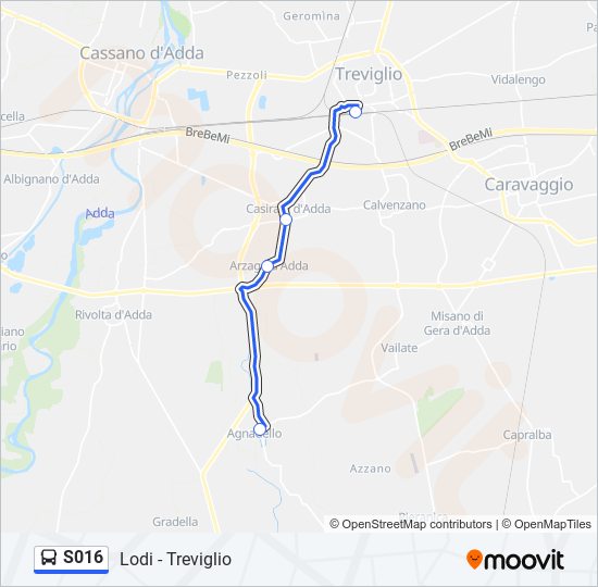 S016 bus Line Map