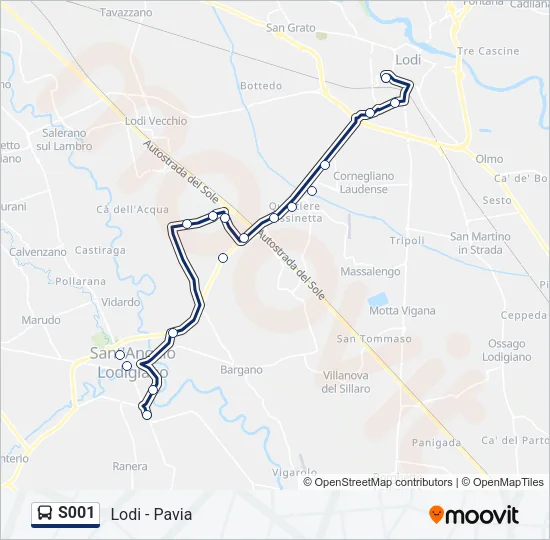 S001 Bus Line Map