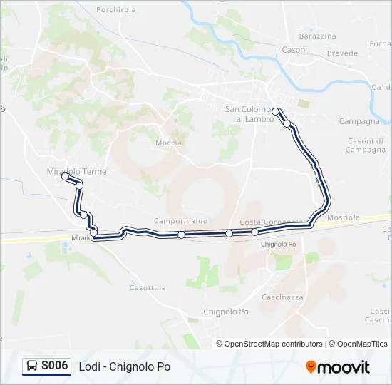 Percorso linea  S006
