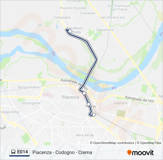 E014 Bus Line Map