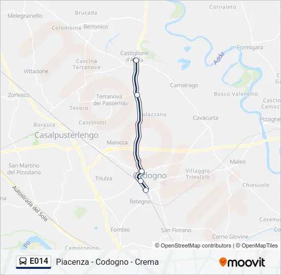 E014 Bus Line Map
