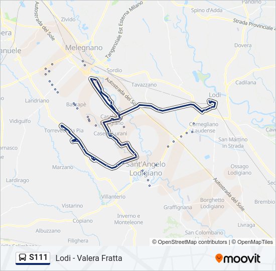 Percorso linea bus S111