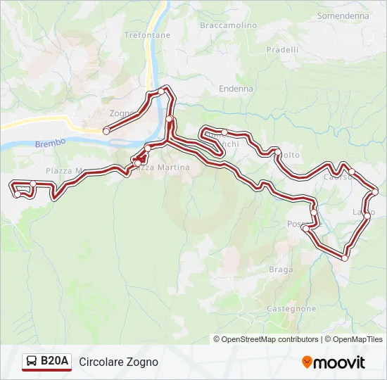 B20A Bus Line Map