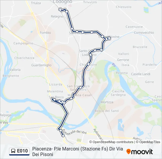 E010 Bus Line Map