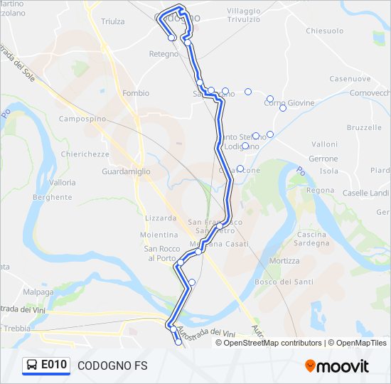 E010 bus Line Map