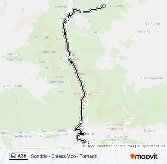 A36 bus Line Map