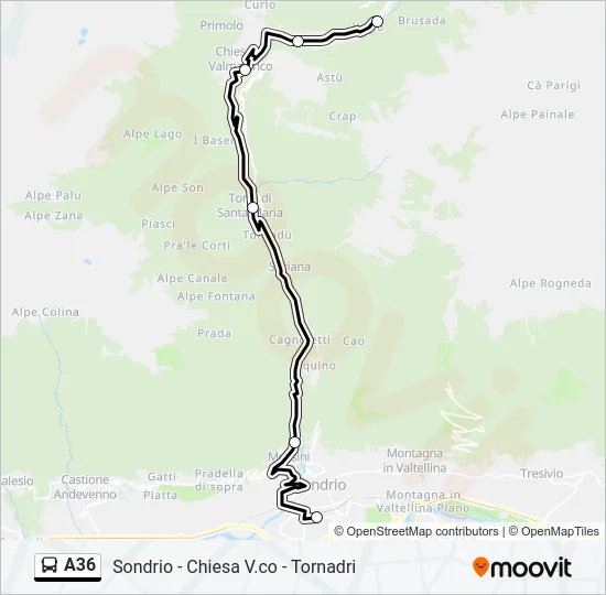 A36 Bus Line Map