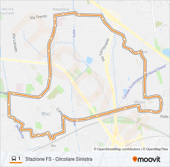 1 bus Line Map