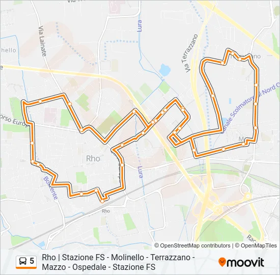 5 Bus Line Map