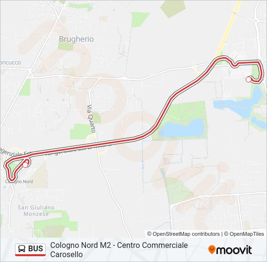 Mappa della linea BUS