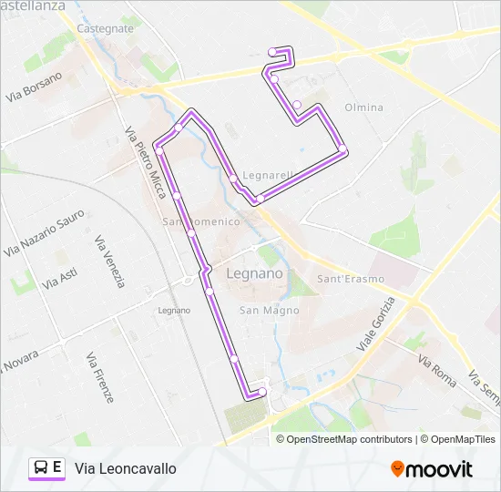 E Bus Line Map