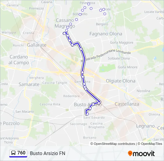760 Bus Line Map