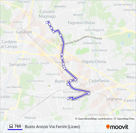 760 Bus Line Map