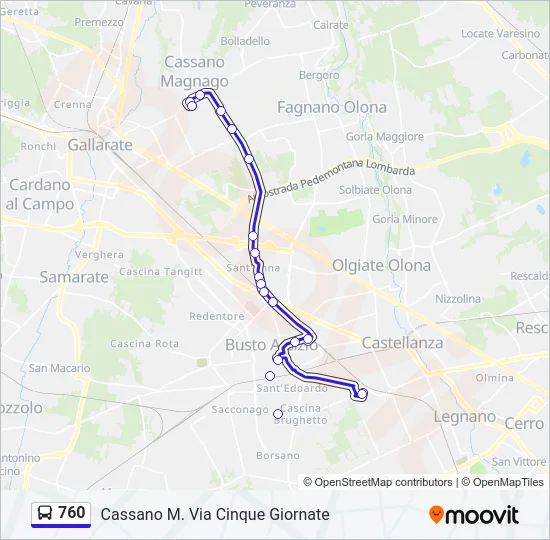 760 Bus Line Map