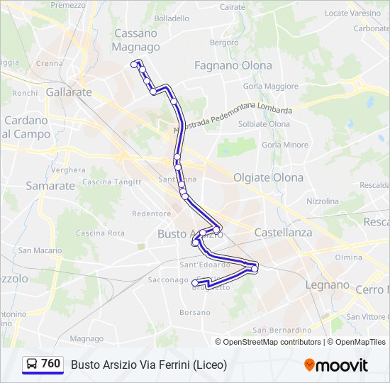 760 bus Line Map