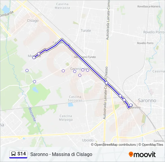 S14 Bus Line Map