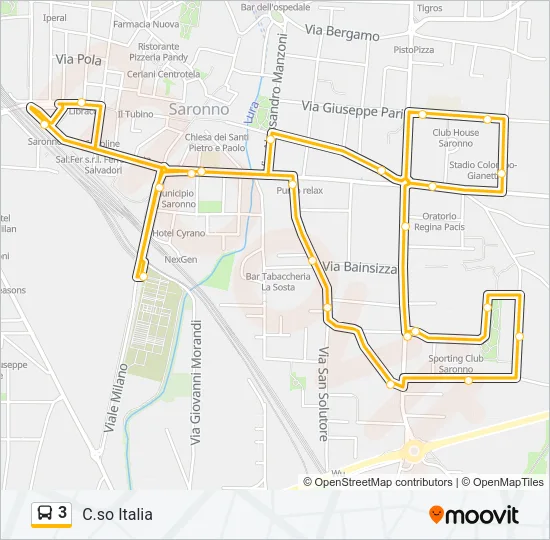 3 Bus Line Map
