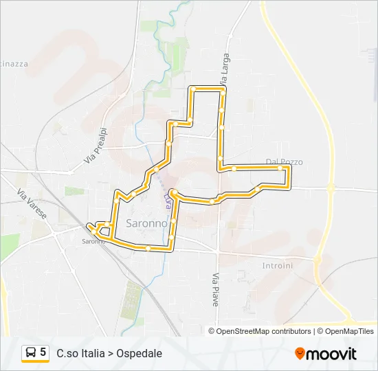 5 Bus Line Map