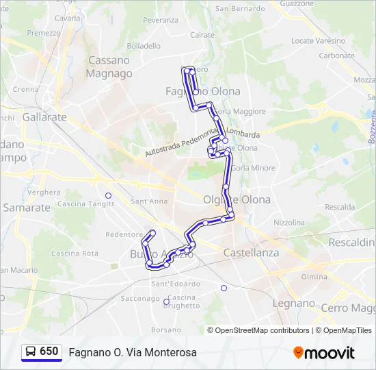 650 Bus Line Map