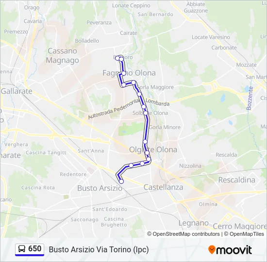 650 Bus Line Map